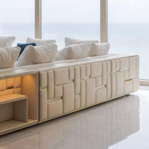 इतालवी लाइट लक्जरी एल आकार वास्तविक चमड़े के कूचों लक्जरी लिविंग रूम सोफे उच्च अंत 5 सीटर चमड़े के सोफे को विला के लिए सेट - Product Image 3