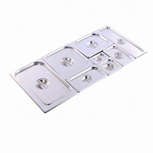 <span class=keywords><strong>2</strong></span>/1, 1/1, 1/<span class=keywords><strong>2</strong></span>, 1/3, 1/4 EN631-1 Tiêu Chuẩn Thép Không Gỉ Đục Lỗ Gn Pan Có Nắp - Product Image 2