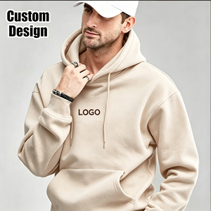 Sweat-shirt à capuche pour homme avec logo personnalisé brodé, en polaire polyester/coton, coupe classique, décontracté pour l'automne, avec poche avant - Product Image 1