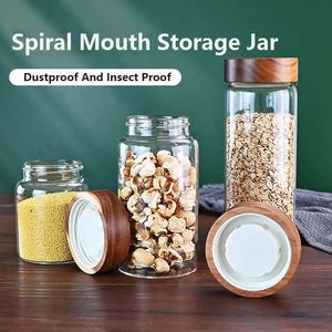 Stoples Kosong Grosir Kaca Berbentuk Bulat Penyimpan Makanan Kaca Toples Kue Kering - Product Image 3