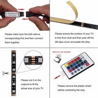 Bande lumineuse LED Flexible sans fil avec télécommande IR 24 touches, alimentée par USB, idéale comme rétro-éclairage de la télé, dc 5v, 5050 v
