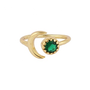 Bague en pierre précieuse iolite empilable plaqué or forme ronde ensemble de broches bague en pierres précieuses bague réglable faite à la main bijoux pour fiançailles - Product Image 6