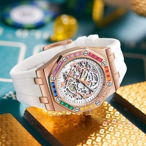 Relojes de Lujo Personalizados con Diamantes Estilo Hip Hop, Esfera Plateada, Reloj Automático con Diamantes para Hombre - Product Image 5