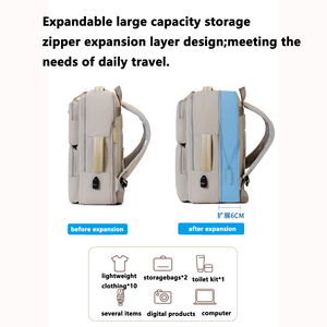 <span class=keywords><strong>Sac</strong></span> <span class=keywords><strong>à</strong></span> <span class=keywords><strong>dos</strong></span> de voyage et scolaire léger, extensible, avec séparation sec/humide, chargement USB, respirant, hydrofuge et sangle de chariot - Product Image 4