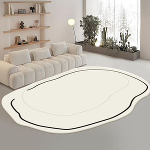 พรมขนสัตว์เทียมลายเรียบง่าย รูปทรงแปลกตา สำหรับตกแต่งห้องนั่งเล่น - Product Image 4