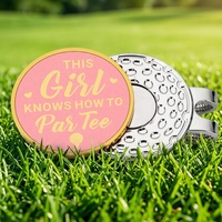 Marqueur de balle de golf personnalisé en gros avec logo, clip magnétique en alliage de zinc pour chapeau, idéal pour les cadeaux de tournoi 	   Souvenirs de club de golf