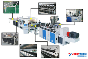 Machine à fabriquer des tuiles de toit en <span class=keywords><strong>PVC</strong></span> ASA de haute qualité SJZ80, production de 3000 à 4000 m par jour, à vendre - Product Image 2
