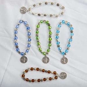 Pulsera de Rosario de <span class=keywords><strong>San</strong></span> <span class=keywords><strong>Benito</strong></span> al por Mayor, Brazalete Religioso Católico con <span class=keywords><strong>Cruz</strong></span> de <span class=keywords><strong>San</strong></span> <span class=keywords><strong>Benito</strong></span> y Colgante Redondo - Product Image 3