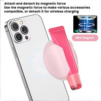 Étui de téléphone magnétique flexible personnalisé avec support pour baume à lèvres et miroir de maquillage, en silicone TPU, étui portable pour rouge à lèvres pour les voyages des femmes