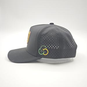 Gorras de Béisbol de 5 Paneles de PVC y Goma con Parche de Dobby Dot/Logotipo de Fruta, Personalizadas con Corte Láser, Perforadas, Impermeables, para Deportes de Alto Rendimiento y Golf - Product Image 4