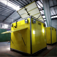Atelier préfabriqué résistant aux intempéries à énergie solaire de conception industrielle, cabine extérieure, stockage, équipement en panneaux sandwich