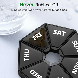 Boîte à pilules ronde en plastique, prix d'usine de gros, organisateur de médicaments AM/PM avec diverses spécifications pour le stockage hebdomadaire - Product Image 3