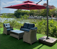 Canapé d'extérieur imperméable, protection solaire, mobilier de loisirs en rotin, combinaison table et chaises pour balcon et terrasse