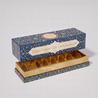 Boîte Cadeau de Luxe pour le Ramadan et l'Aïd, Emballage Premium avec Couvercle et Base, Dorure à Chaud et Gaufrage, pour Dattes de l'Aïd