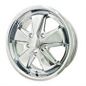 Roue de voiture en acier vintage pour FUCHS WHEEL Old Beetle 15X4.5 5X112 Poli miroir noir - Product Image 3