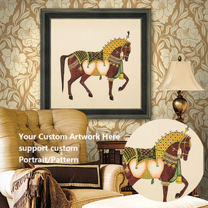 Lienzo Premium con Bordado de Caballo Real, Arte Ecuestre de Palacio, Ecológico e Impermeable, Simboliza la Esperanza y la Nobleza para el Lujo - Product Image 1