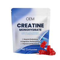 Gummies de créatine monohydrate à formule personnalisée, 60 unités, pour le soutien quotidien de l'endurance musculaire, complément alimentaire OEM ODM