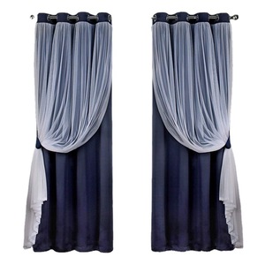 Oda Karartıcı Modern Grommet Üstlü Özelleştirilebilir Dantelli Çift Katmanlı Karartma Perdeleri Çubuk Montajlı %100 Polyester Her Mevsim - Product Image 5