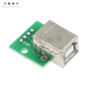 Adaptateur USB vers DIP, connecteur femelle de type B, 4 broches, montage sur circuit imprimé en aluminium à trous traversants - Product Image 1