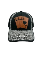 Casquettes personnalisées Wecondo, 5 panneaux, logo brodé, Lucky Las Vegas 777, Black Eight Ace Poker Hat, casquette de baseball, casquette de papa, casquettes de sport