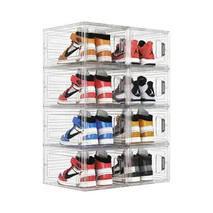 Portascarpe da Tennis scatole per scarpe impilabili in plastica trasparente organizzatore per scarpe da Tennis