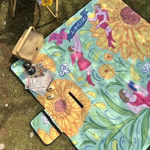 Manta de <span class=keywords><strong>Picnic</strong></span> Plegable Impermeable, Tapete Portátil para Acampar al Aire Libre, Colchoneta Resistente a la Humedad, Alfombra Ligera para Playa, Senderismo y Viajes - Product Image 2