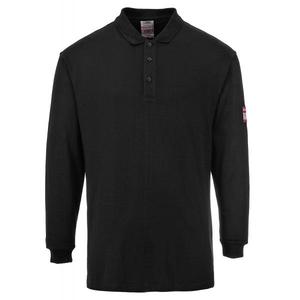 PORTWEST - FR10BKRXXXL Fire resistant anti-static long sleeve black polo <b>shirt</b> - EAN 5036108224272 <b>FLAME</b> RESISTANT WORKWEAR - Product Image 1