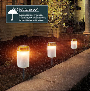 Outdoor Solar <span class=keywords><strong>LED</strong></span> <span class=keywords><strong>Grablicht</strong></span> Regenfest Flammenlos Friedhofskerze Solarlichter für den Rasen - Product Image 5