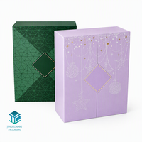 Boîte cadeau rigide personnalisée pour calendrier de l'Avent, boîte d'emballage à plusieurs tiroirs avec impression personnalisée et inserts de séparation