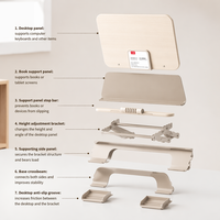 Support de tablette en bois à double couche, support de lecture et d'écriture réglable et pliable pour bureau et étude YD-20