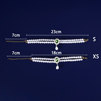 Nouveauté : Collier de luxe pour chat et chien, accessoires pour animaux de compagnie, tendance, multi-tailles, double couche, pendentif en perles et pierres précieuses