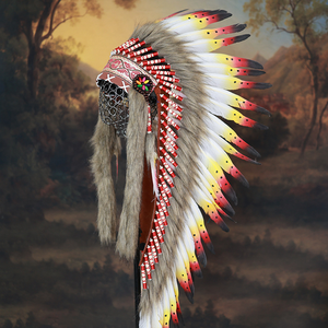 Coiffe de plumes de showgirl indienne en gros plumes de queue de coq pour Costume de carnaval de Noël - Product Image 3