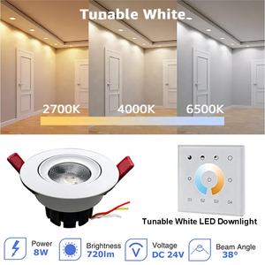 贝诺里24V 8W 60D 2700K防眩光发光二极管筒灯KNX DALI Loxone PWM DMX海格智能家居CRI95天花板点嵌入式筒灯 - Product Image 2