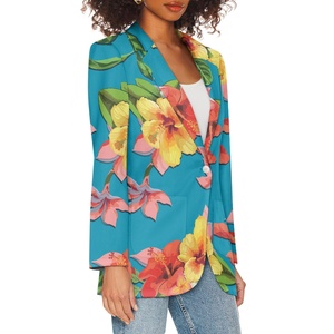 Última moda Casual mujeres abrigos y Blazer Formal Hawaii Floral señoras traje de playa chaquetas polinesias chaquetas baratas para mujeres - Product Image 4