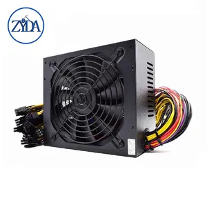 1800W Rated Computer Power Supply 96% High Efficiency AC 180-240V ATX Computer Power Source Support 8 CPU Card Max Up to 2000W