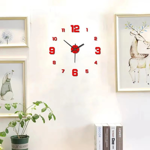 Horloge murale numérique et analogique sans cadre créative DIY, design minimaliste pour la maison et le bureau, installation facile, autocollant mural - Product Image 5