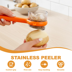 Éplucheur de melon portable innovant, lame en acier inoxydable, éplucheur de fruits et légumes, poignée ergonomique, gadget de cuisine pour l'eau - Product Image 4