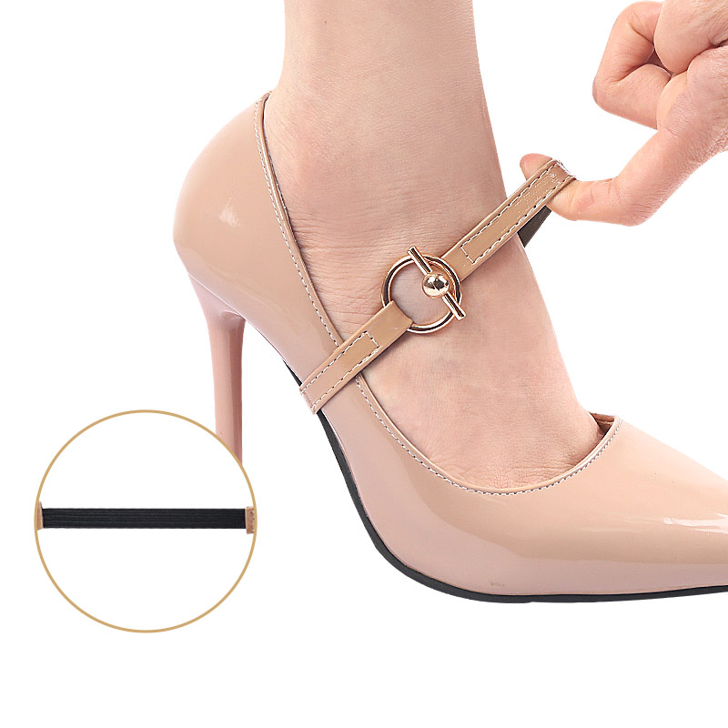 Women's High Heels PU Leather Shoe Straps Anti-Loose Elastic Shoes Band for Shoelace Accessories