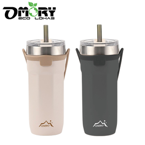 OMORY 710ml 304 Octagonal Insulated Cup Vacuum Cup Stainless Steel Vacuum <b>Flask</b> with Lanyard for Outdoors - Product Image 1