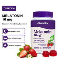 Gummies de mélatonine OEM ODM 5 mg par gomme, 90 unités, saveur fraise, complément alimentaire pour s'endormir plus rapidement et mieux dormir