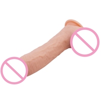 Godemiché réaliste souple et pas cher, effet peau, petit pénis, double ventouse en silicone, jouet sexuel anal pour hommes et femmes