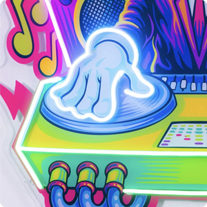 Letreros de neón LED personalizados DJing ilustraciones de neón Logotipo de barra impreso UV acrílico adecuado <span class=keywords><strong>para</strong></span> decoración de pared de fondo de Bar - Product Image 4