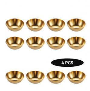Eco-Friendly Stainless Steel Seasoning Dipping Hot Pot <b>Barbecue</b> Soy Sauce Dish 100Pcs Golden <b>Disposable</b> Metal - Product Image 2