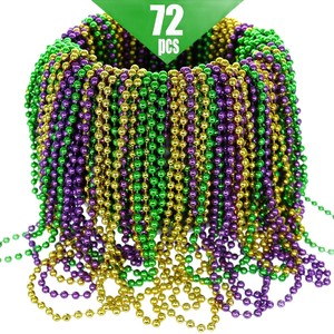 Vente en gros d'usine, collier couronne de carnaval personnalisé, festival de la Nouvelle-<span class=keywords><strong>Orléans</strong></span>, fête, perles en résine plastique électroplaquées - Product Image 5