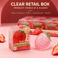 Jouet Squishy Fraise Rempli de Vaseline, Peau Extérieure en TPR, Jouet Anti-Stress à Presser, Simulation Fruit, Sensible, Sans Rebond