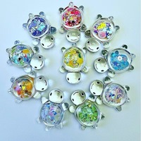 Nouvelle tortue transparente phosphorescente à sequins pour bijoux, mignonne, à faire soi-même avec colle crème, décoration de bureau, petite tortue