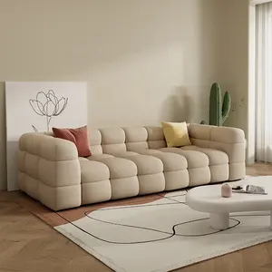 आधुनिक Minimalist शैली लक्जरी कमरे में रहने वाले सोफे ठोस लकड़ी के फ्रेम तीन चार सीट संयोजन कपड़े सोफे नए डिजाइन मखमल सोफे