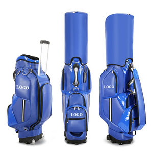 Custom Design <b>Lightweight</b> <b>Golf</b> <b>Bag</b> Stand Attachment Pu Leather <b>Golf</b> Stand <b>Bag</b> With Wheels and Retractable Handle - Product Image 5
