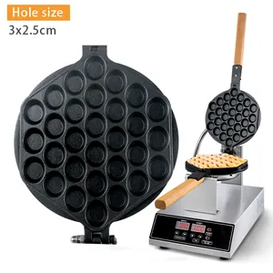 Máquina De Bolha De Ovo Aço Inoxidável Elétrico Comercial Antiaderente Bubble Waffle Maker Ferro Cria Waffles Em Forma De Bolha