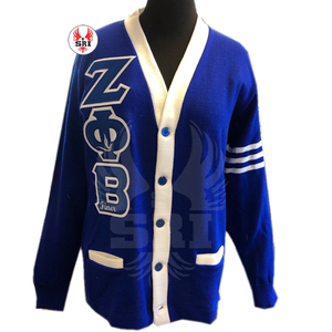 เสื้อคาร์ดิแกนอะคริลิกปักลาย Zeta Phi Beta Sorority สำหรับผู้หญิง |   เสื้อคาร์ดิแกนขนสัตว์ปักลายแบบสั่งทำสำหรับสุภาพสตรีของชมรม ZPB - Product Image 2